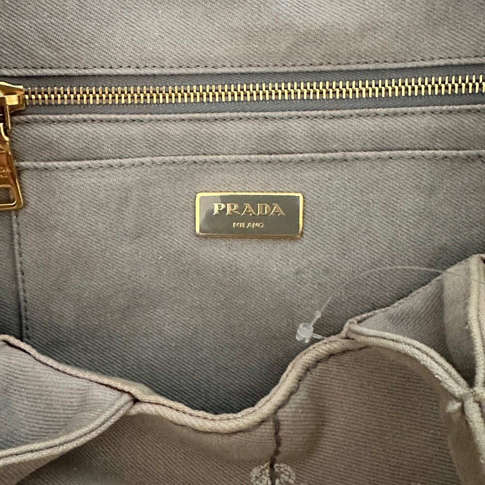 Prada Beige Canvas Tote Satchel - Picture 9 of 17